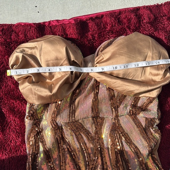 Brown and Gold Sequin Jumpsuit - Picture 13 of 15